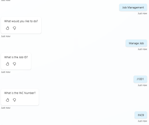 Screenshot of a CoPilot Agent chat
