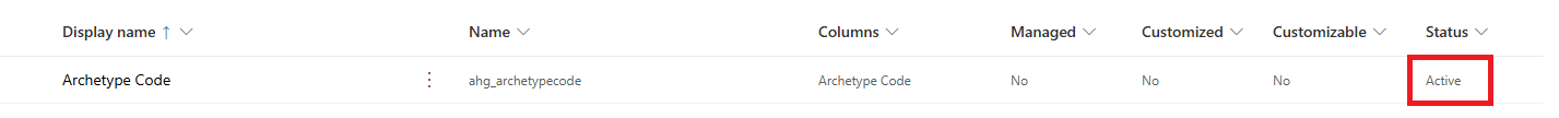 Keys list showing the new alternate key with a active status